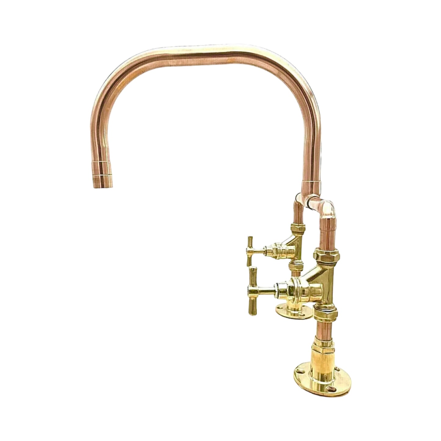 Copper and brass mixer tap set sold by All Things French Store