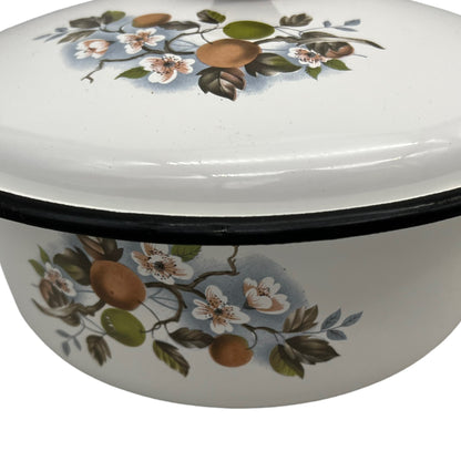 decoration on 3 piece vintage enamel pan set sold by All Things French Store