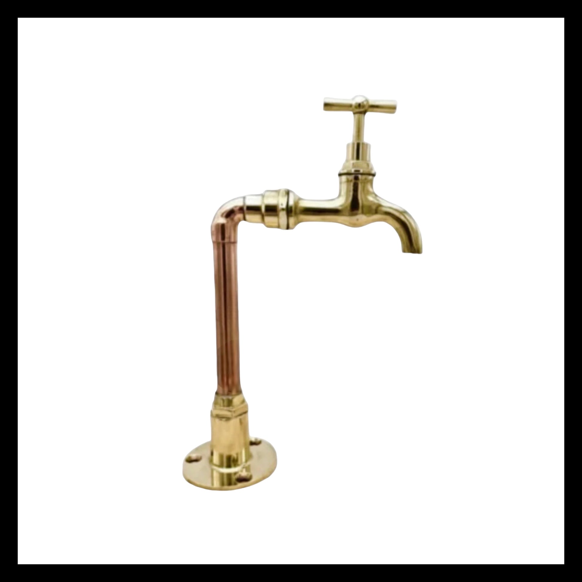 Copper and brass handmade bathroom or kitchen tap for sale by All Things French Store