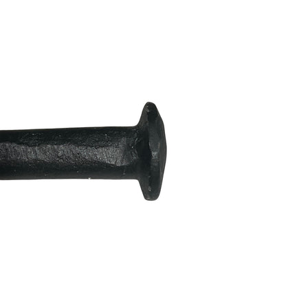 Black metal handle on a white background