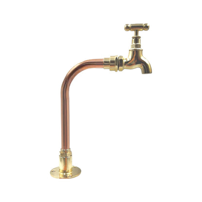 Small Brass and Copper Vintage Style Tap, Copper Bathroom or Cloakroom Tap for sale from All Things French Store