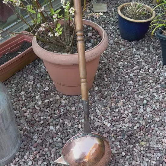 video of French copper scoop pan