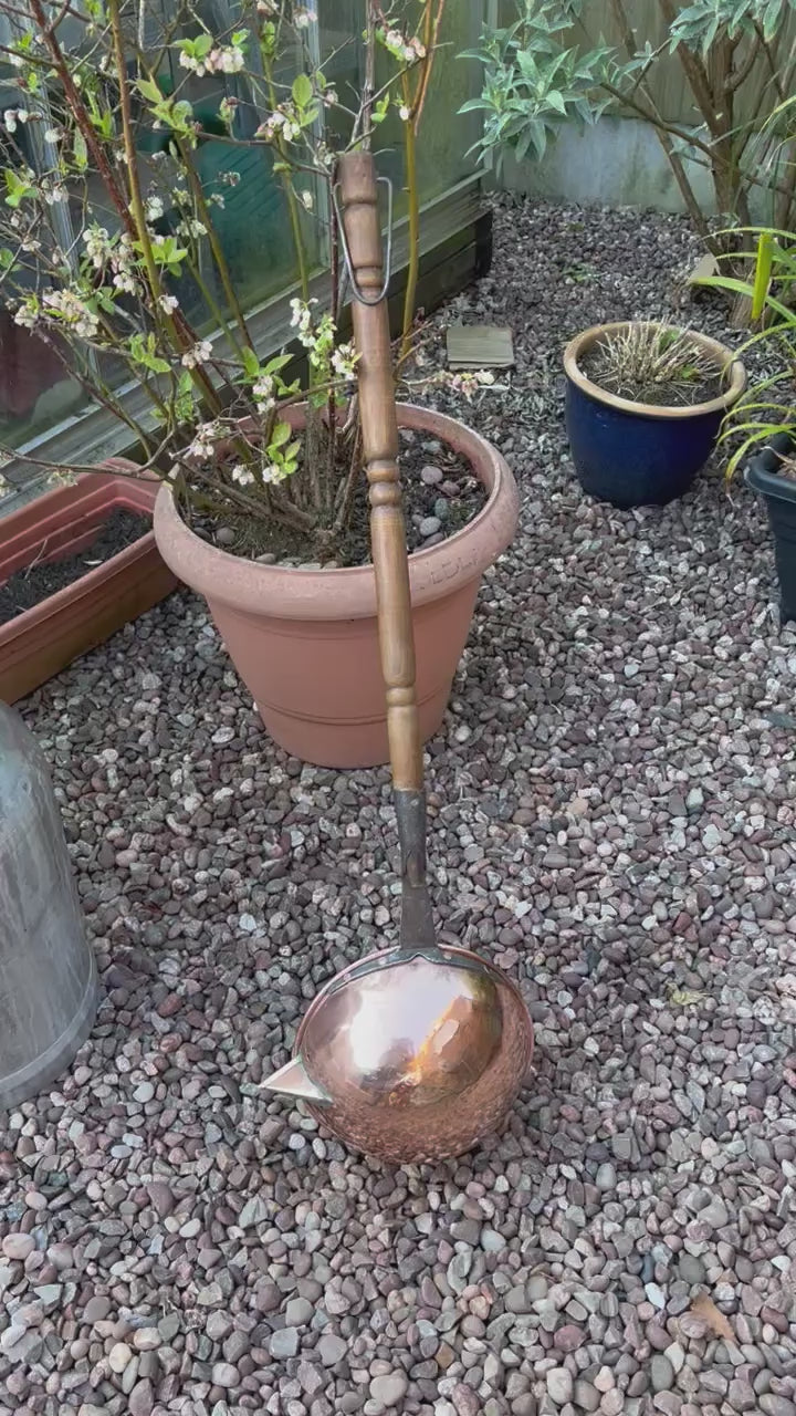 video of French copper scoop pan
