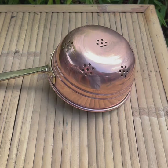 Copper Colander, 14cm French Copper Sieve, Tin Lined Copper Strainer 