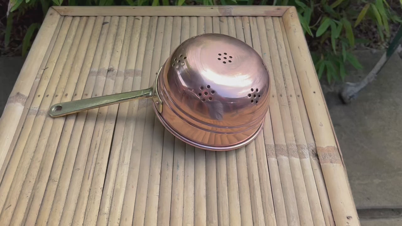 Copper Colander, 14cm French Copper Sieve, Tin Lined Copper Strainer 