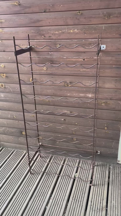 video of metal French wine cellar rack