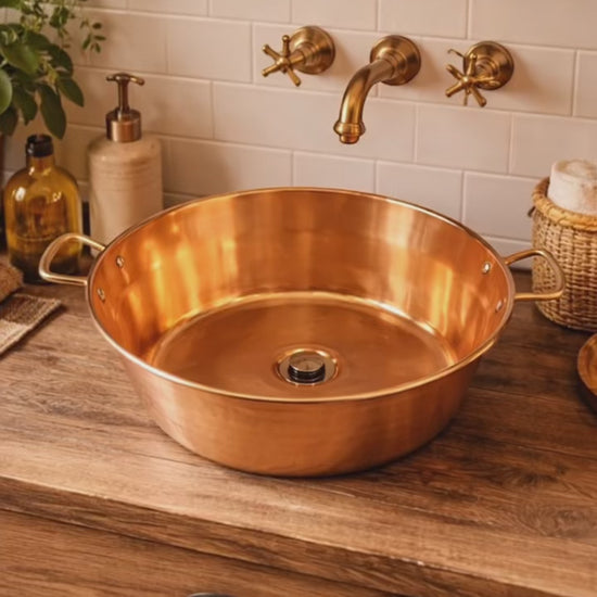 video of a copper basin sink 