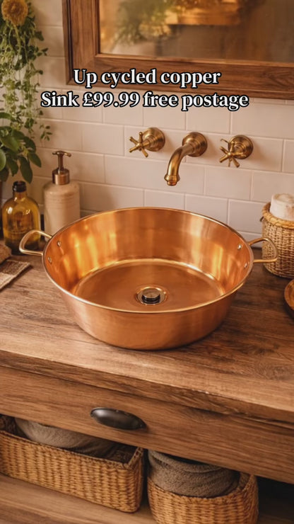 video of a copper basin sink 