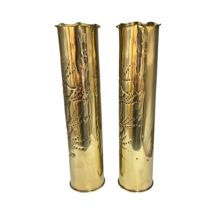 video of pair of French ww1 trench art vases