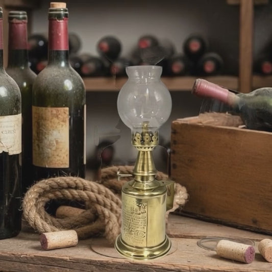 Brass Pigeon Oil Lamp – French Vintage Vintners Collectible Wine Cellar Lamp