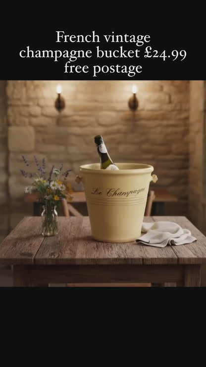 French Vintage Ceramic Ice Bucket “Le Champagne” – French Brocante Find