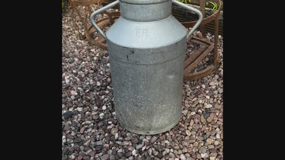 Vintage Rustic French Aluminium Metal Milk Churn, Garden Planter or Wedding Prop (C67)