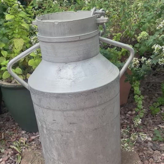 video of French vintage milk churn 