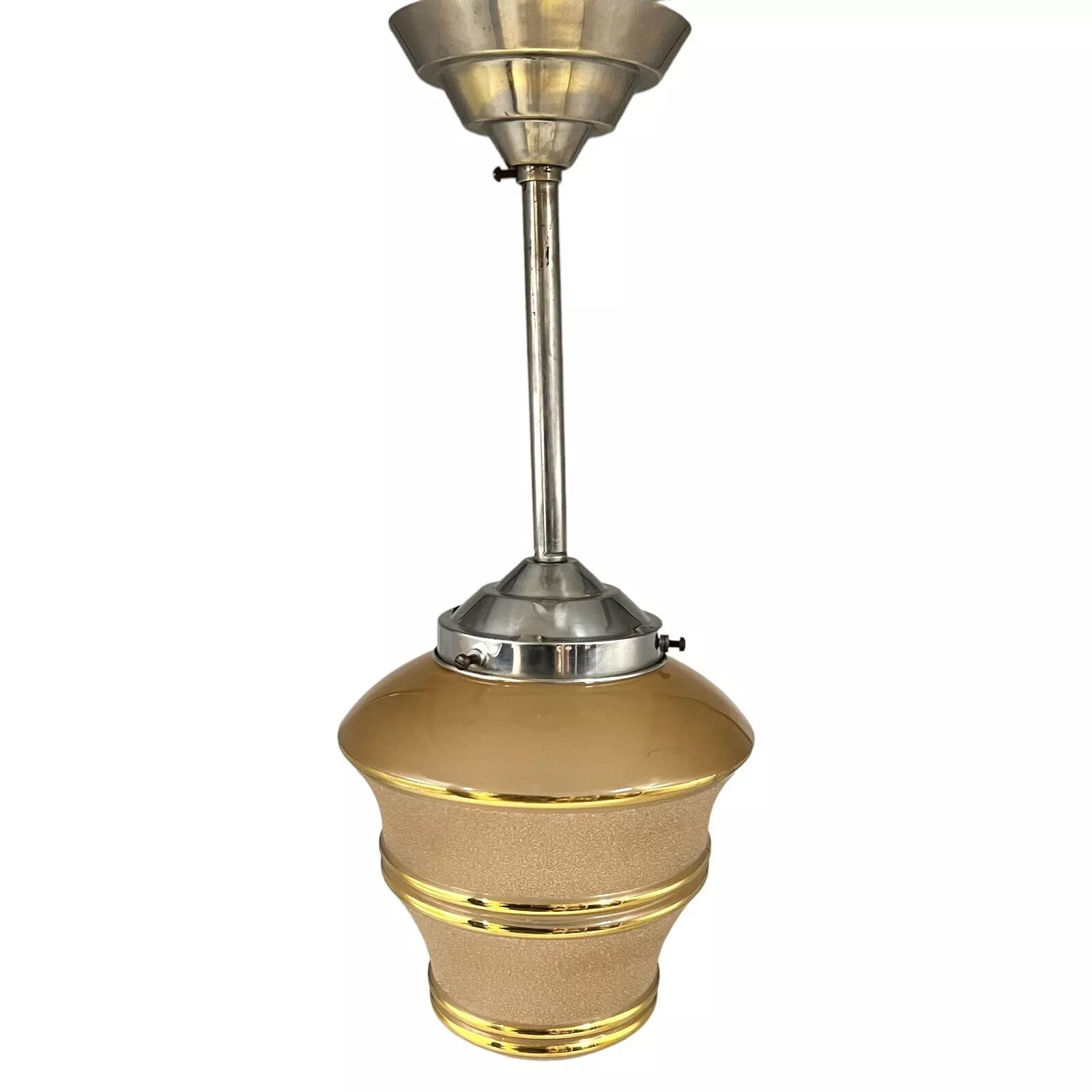 French mid century ceiling light with glass shade for sale from All Things French Store