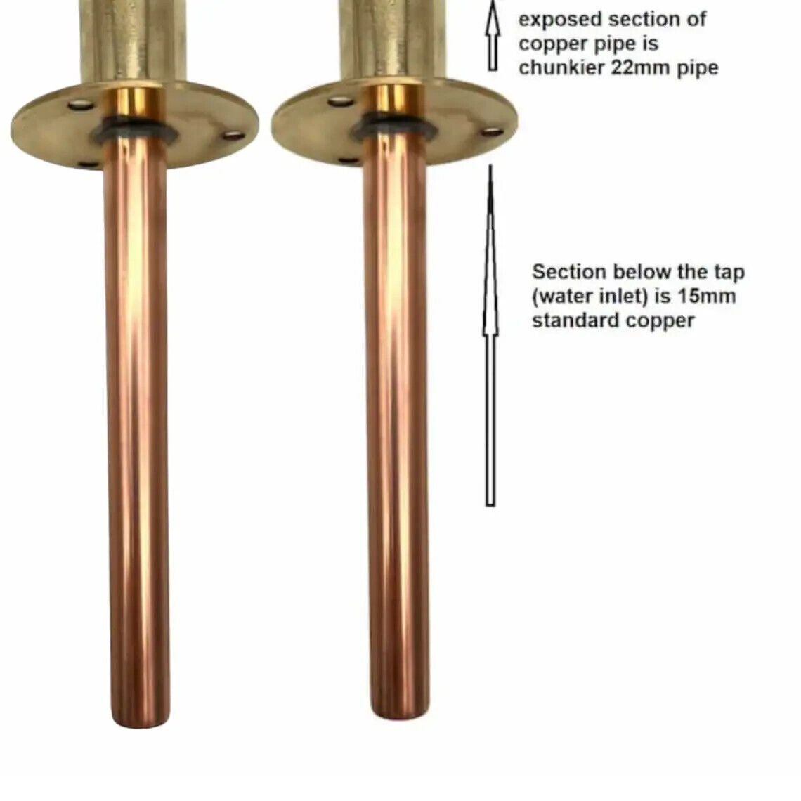 Pair of copper and brass handmade taps for sale