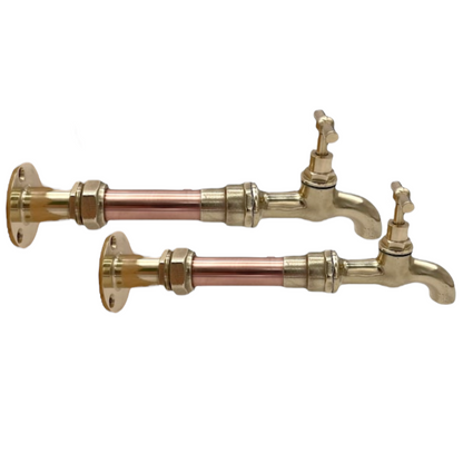 Bespoke Custom Size Vintage Style Copper and Brass Wall Mounted Kitchen Taps (T50)