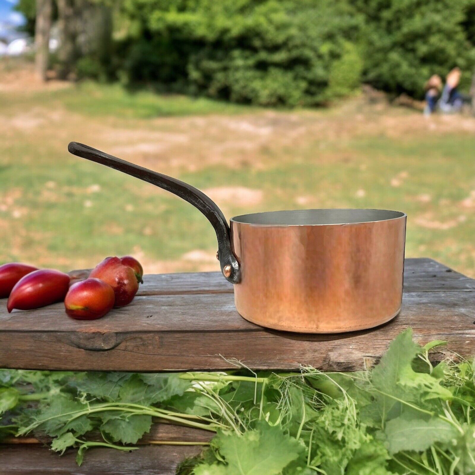 French 3mm copper saucepan refurbished with brand new tin lining 