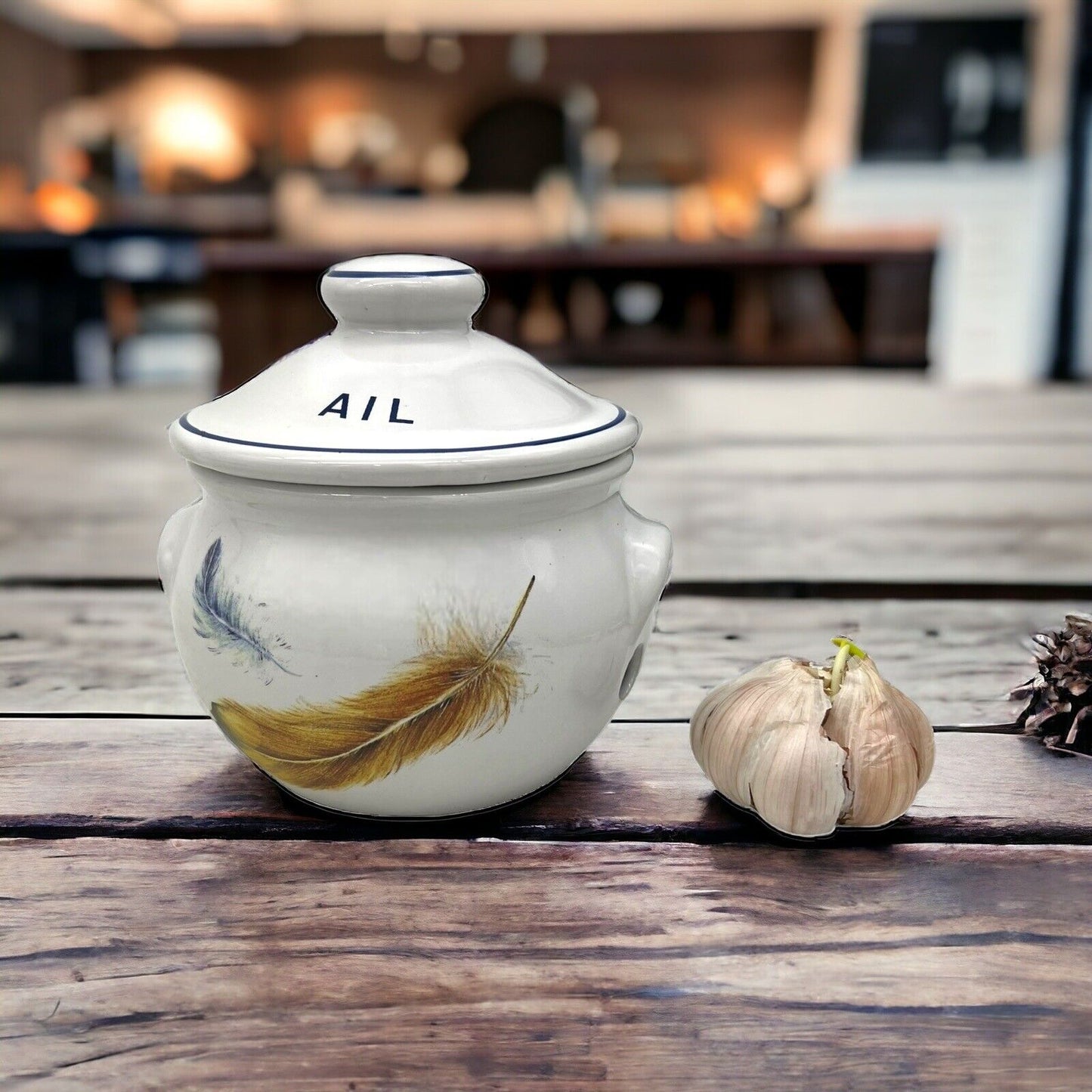 image French ceramic garlic pot