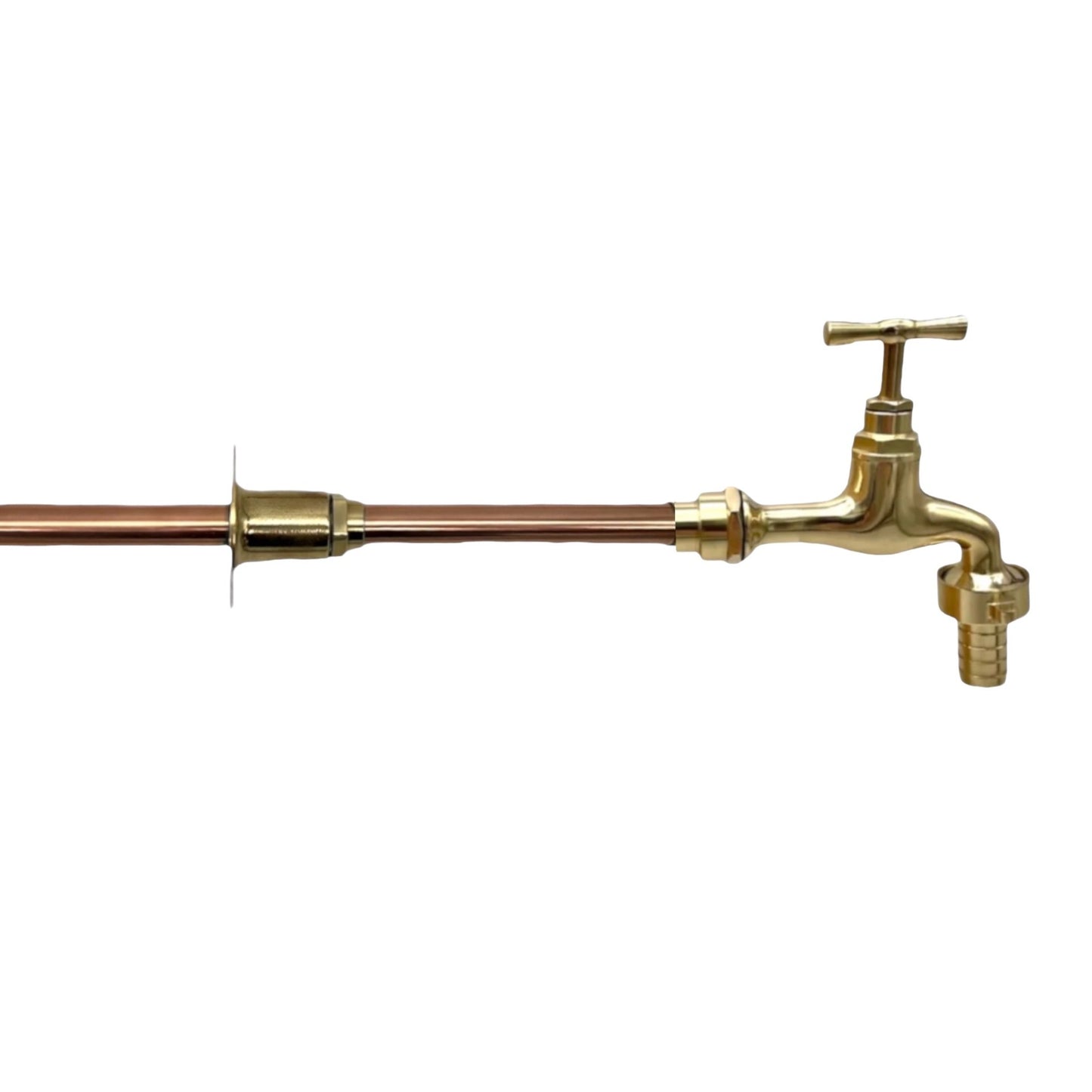 Handmade copper and brass wall mounted taps sold by All Things French Store