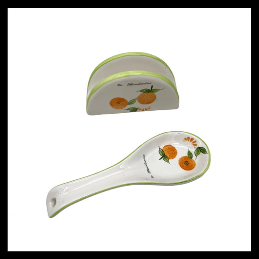 image French mandarin decorated napkin holder and spoon rest sold by All Things French Store 
