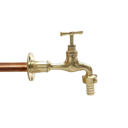 Brass wall mounted kitchen tap sold by All Things French Store