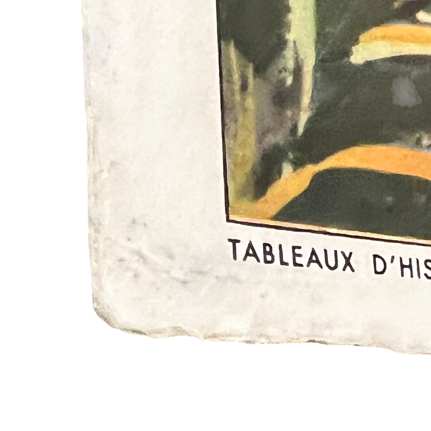 Corner of a book or paper with text on a white background