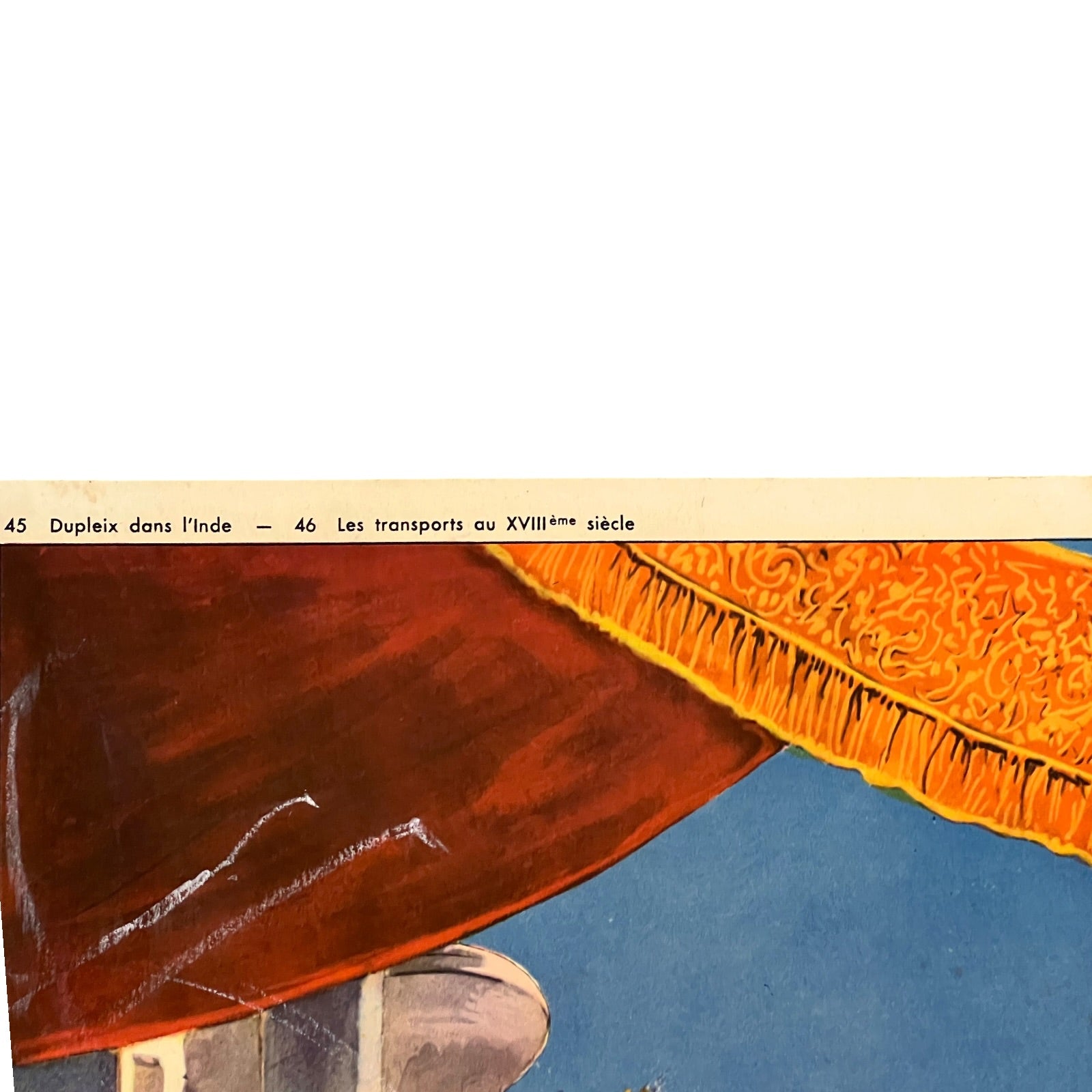Corner of a book or paper with text on a white background
