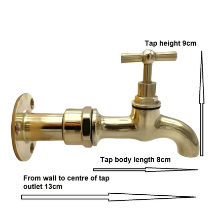 Brass Wall Tap, Vintage Wall Mounted Style Tap for Belfast Sink or Bathroom Tap