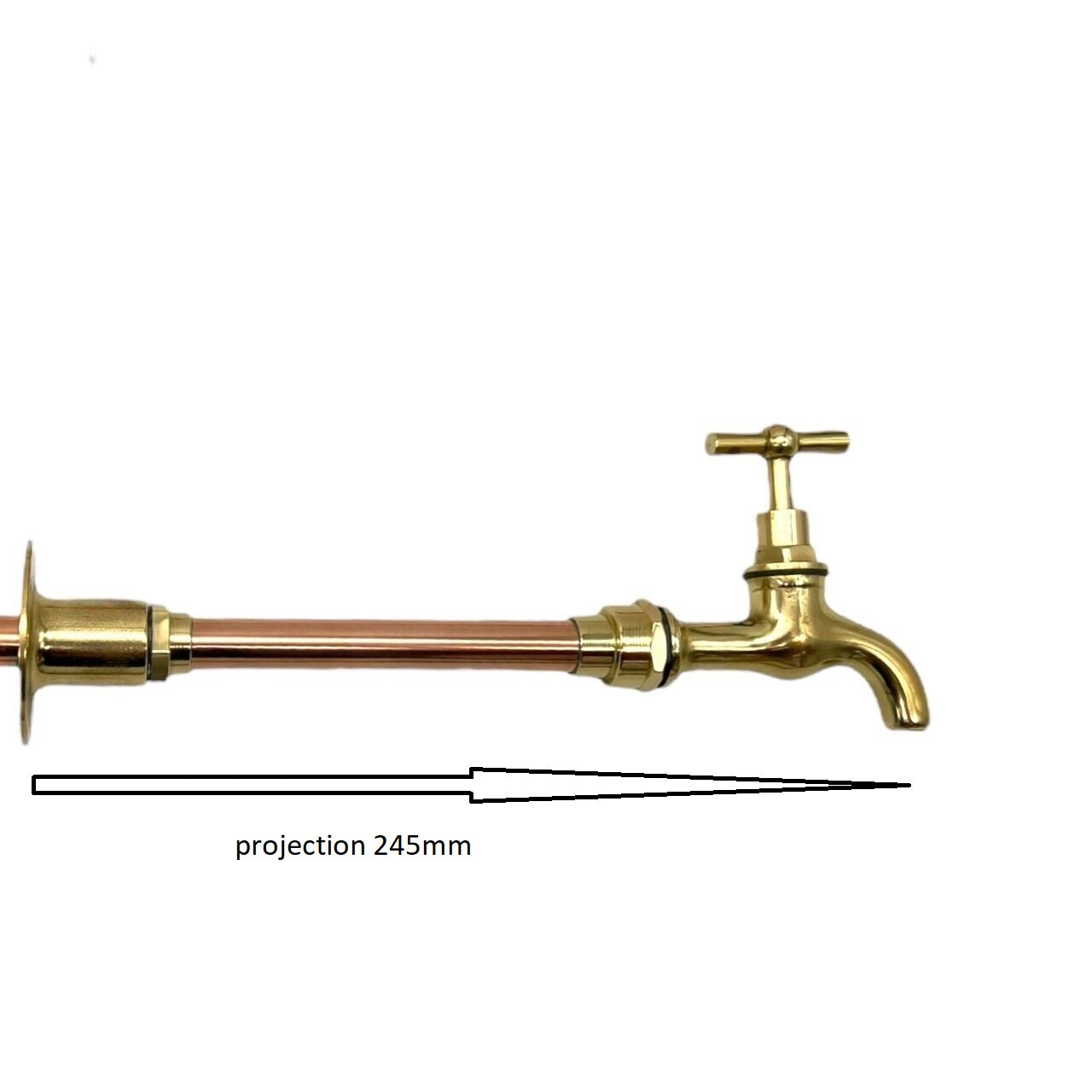 Vintage Style Brass Wall Mounted Taps, Vintage Style Brass and Copper Wall Taps (T17)