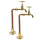 Pair of copper and brass vintage style kitchen taps sold by All Things French Store