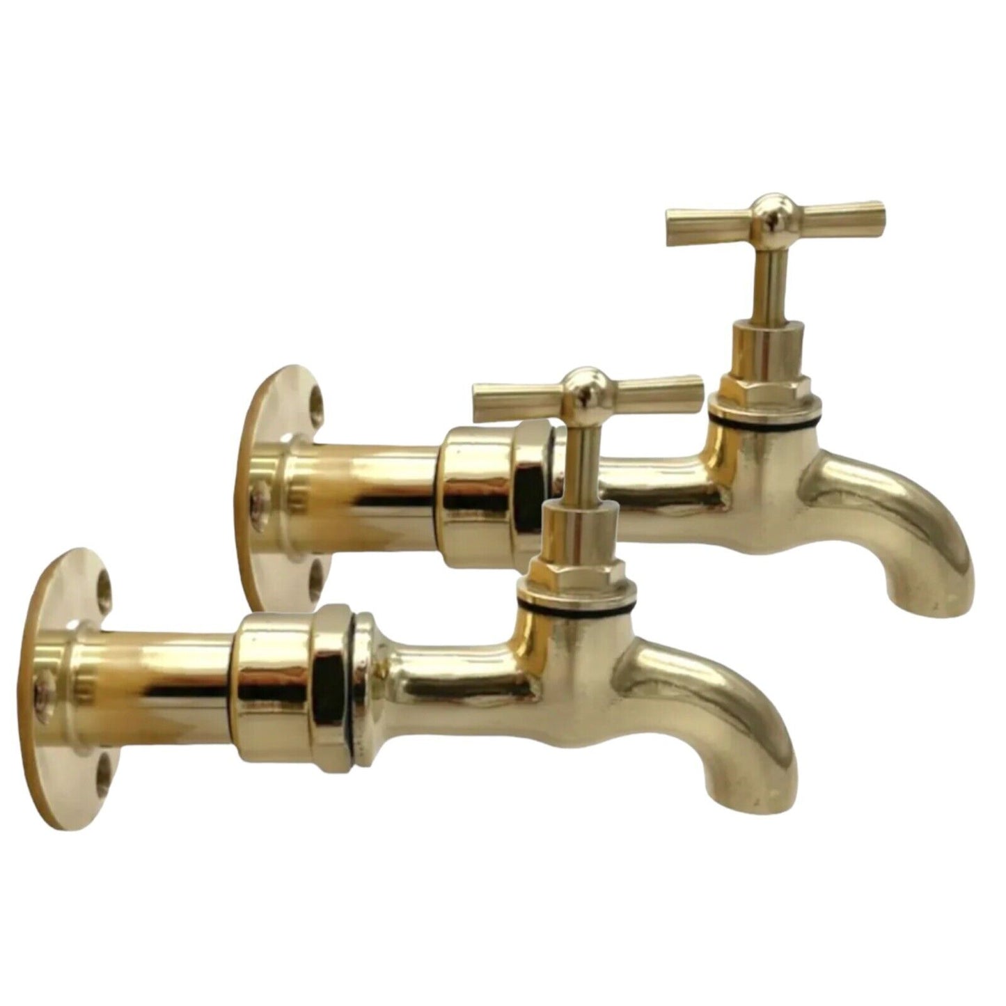 Solid brass wall mounted kitchen or bathroom taps sold by All Things French Store