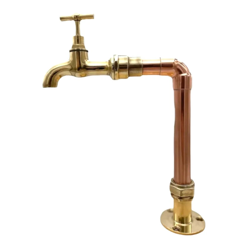 image of vintage style copper and brass tap side view sold by All Things French Store