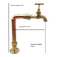 image of measurements for  vintage style copper and brass tap sold by All Things French Store