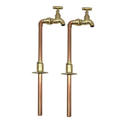 Complete copper and brass tap including tail ends sold by All Things French Store