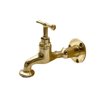 Brass wall mounted kitchen tap sold by All Things French Store