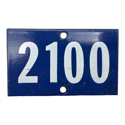 image of vintage French enamel door or house number 2100 sold by allthingsfrenchstore.com