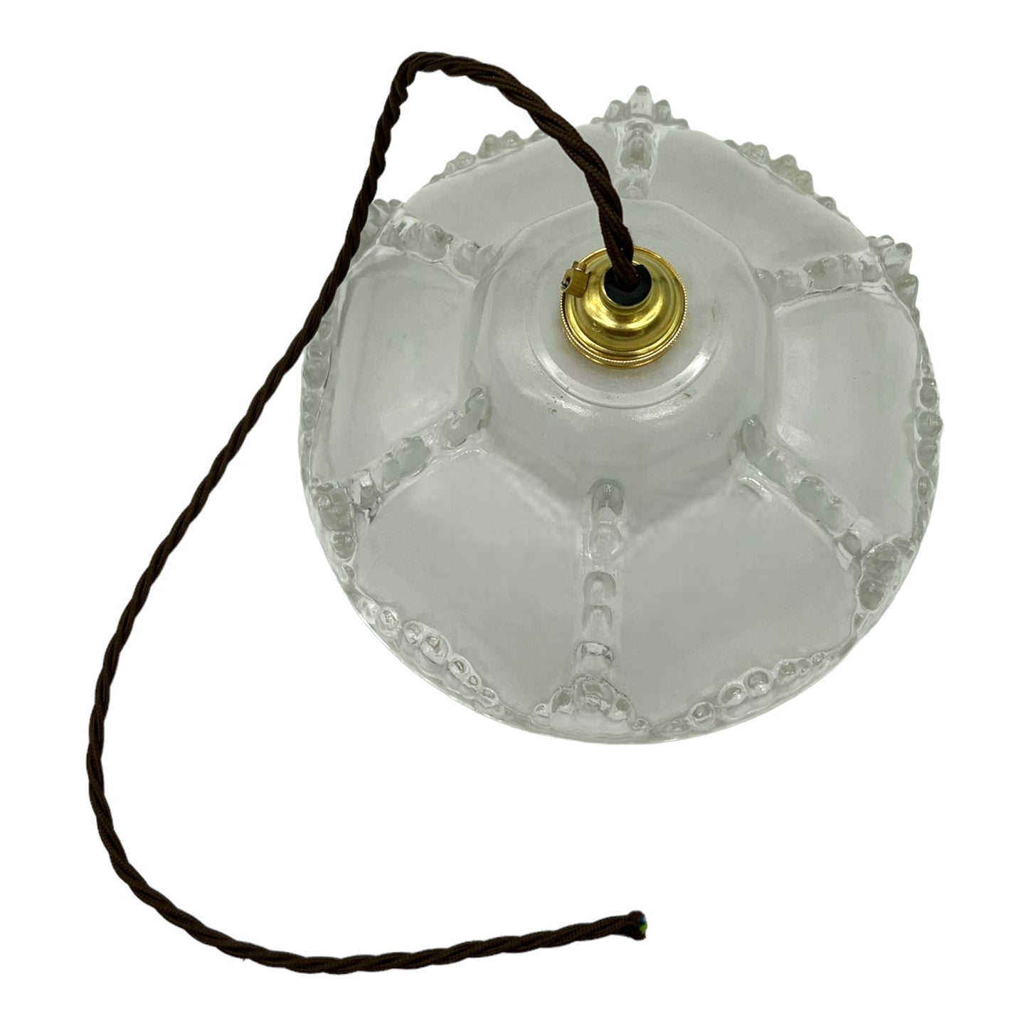 Vintage Ceiling Pendant Light, French Vintage Deco Glass Pendant Light (A134)