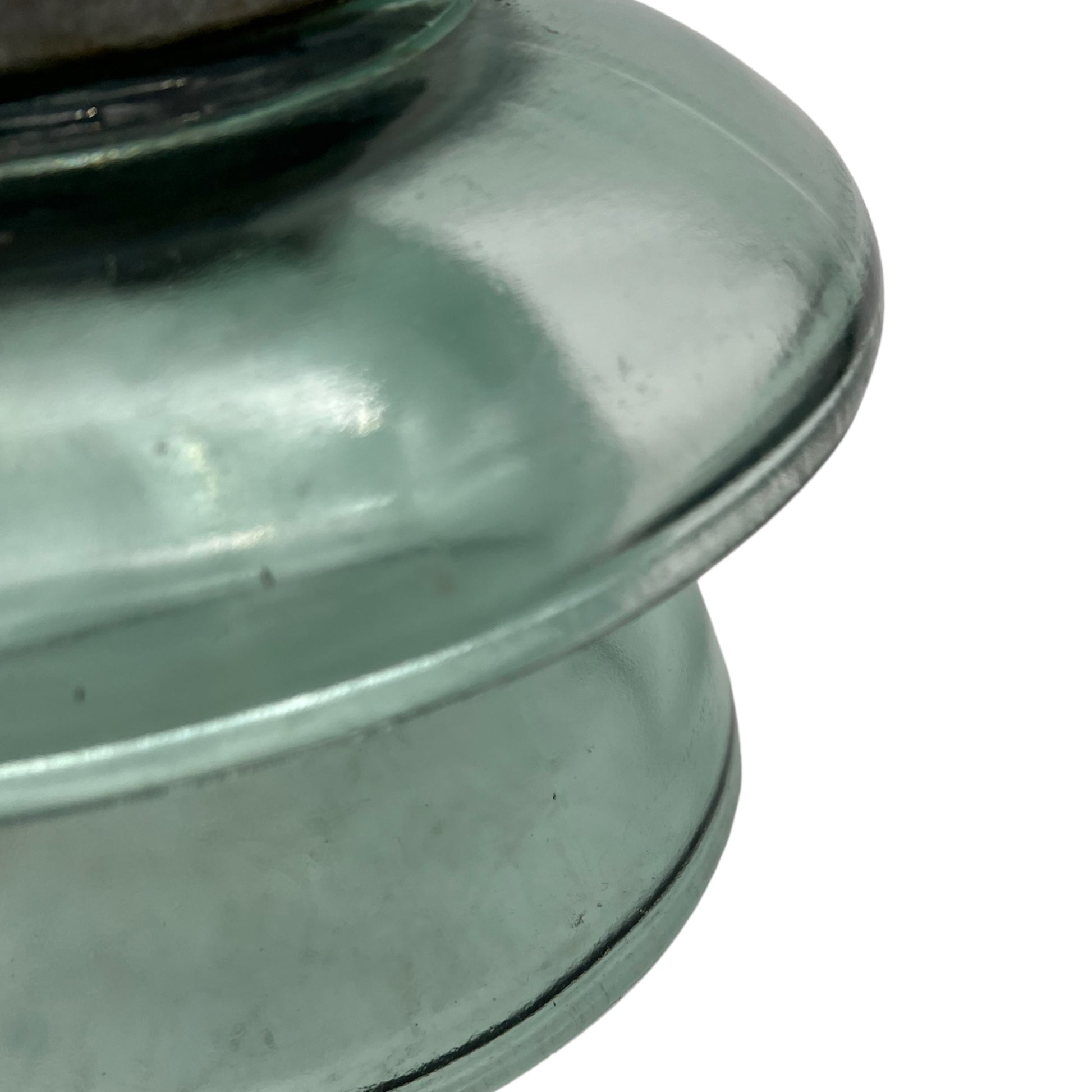 close up image Vintage French glass insulator sold by All Things French Store