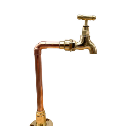 image of copper and brass hand made taps tap head side view sold by All Things French Store