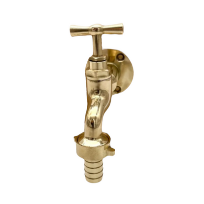 Brass wall mounted kitchen tap sold by All Things French Store