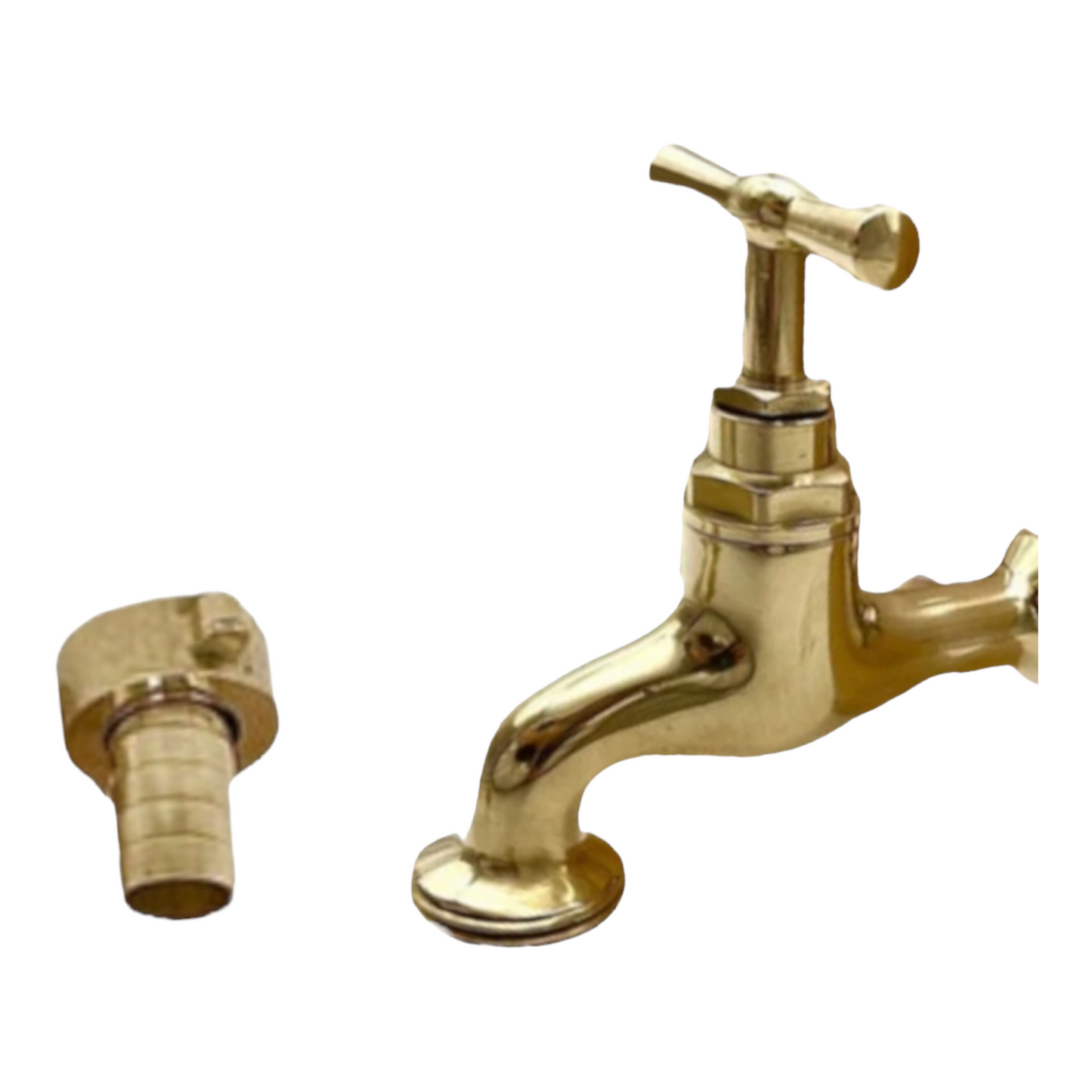 spout of brass wall mounted taps sold by All Things French Store
