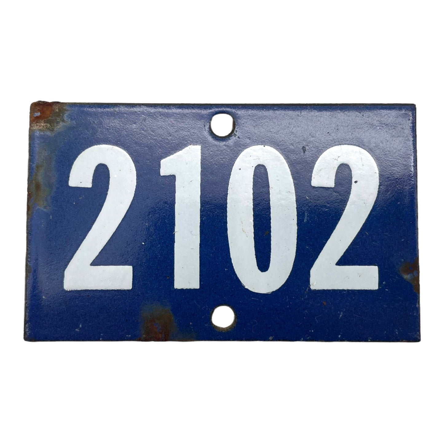 image of vintage French enamel door or house number 2102 sold by allthingsfrenchstore.com