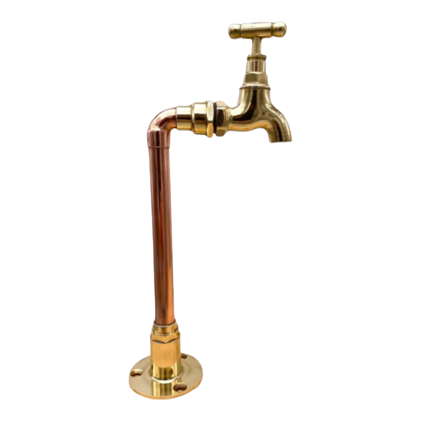 image pair of copper and brass handmade taps side view sold by All Things French Store