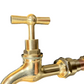 Copper and brass wall mounted taps, tap head view  sold by All Things French Store