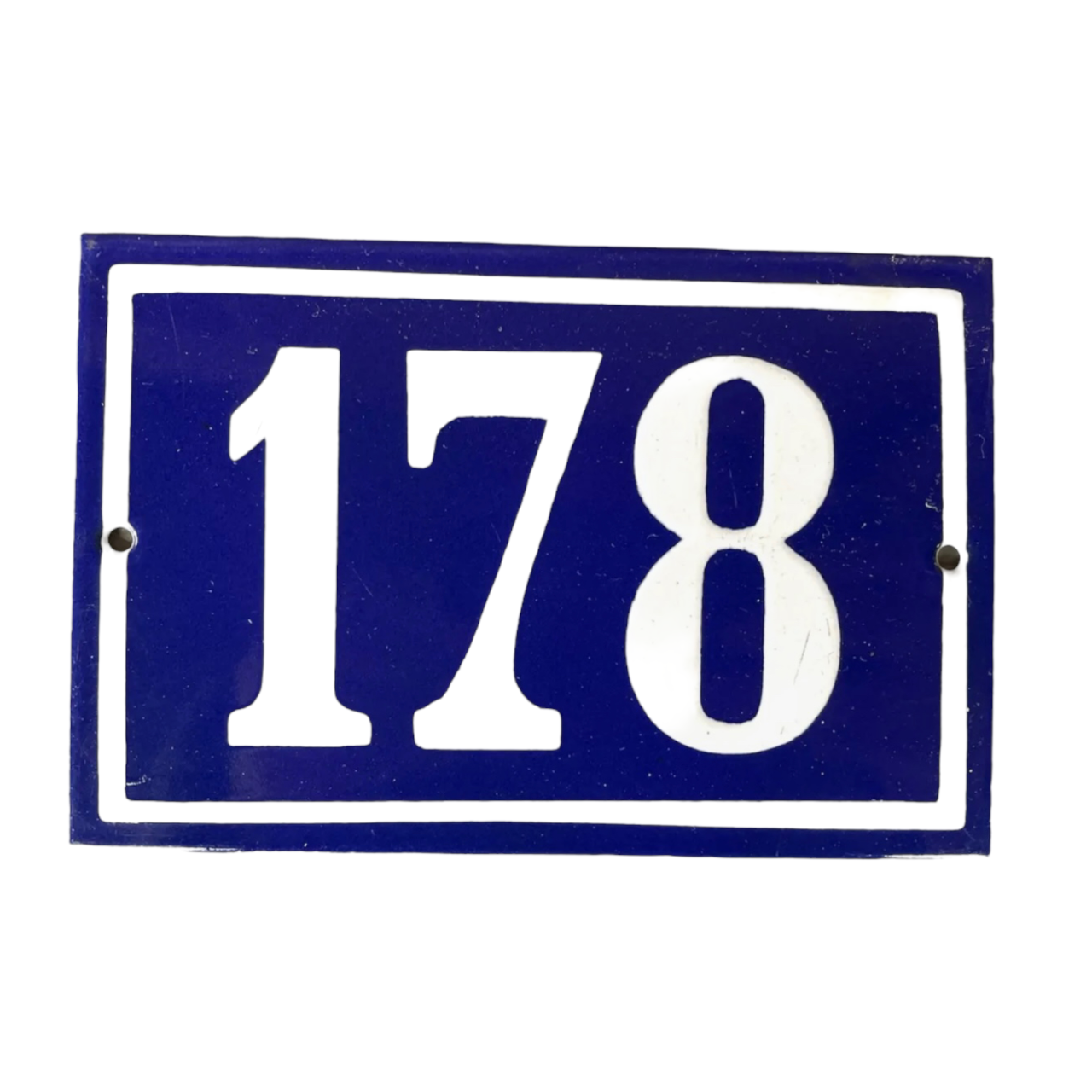 image 2 French vintage blue and white enamel door number 178 sold by All Things French Store