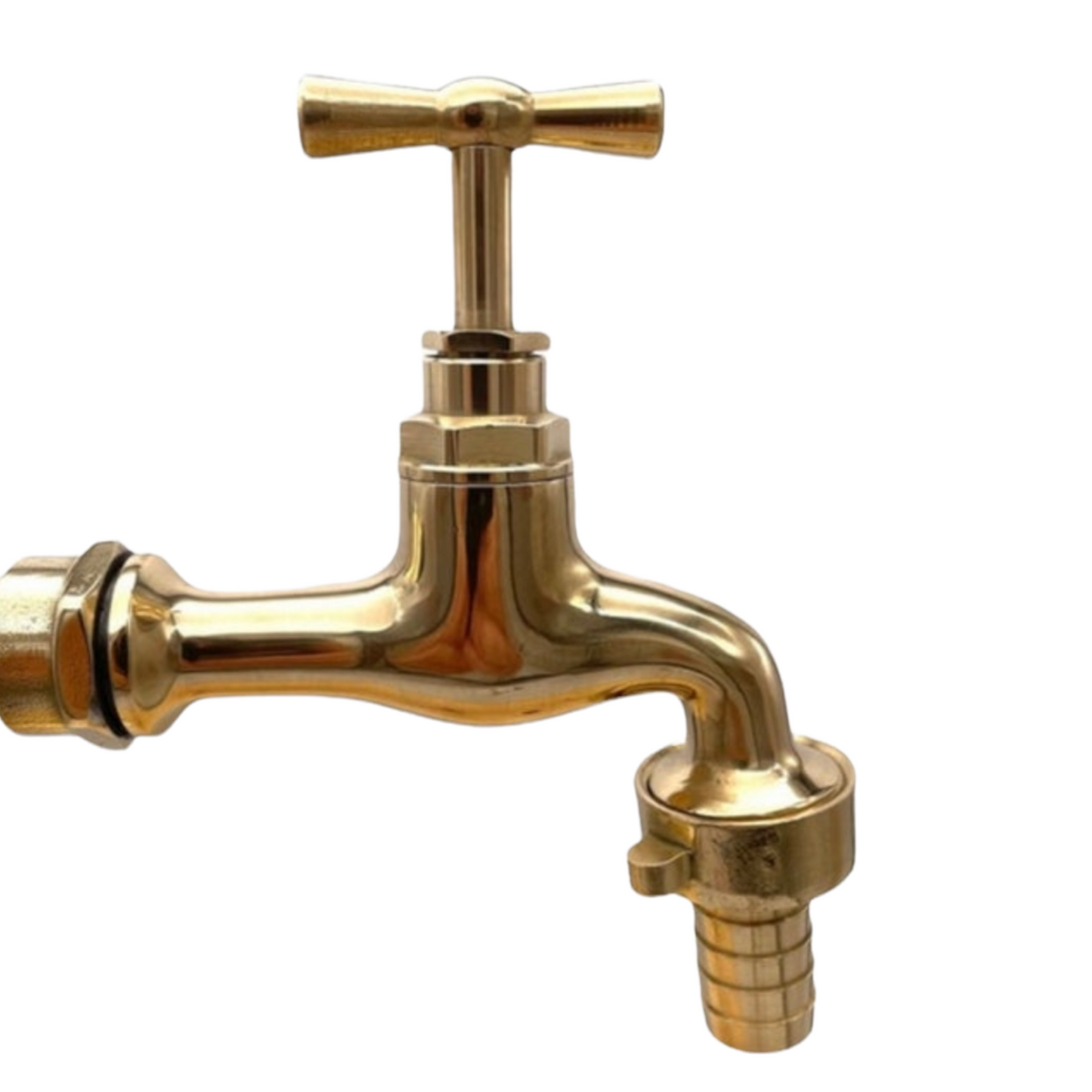 image of copper and brass wall tap head