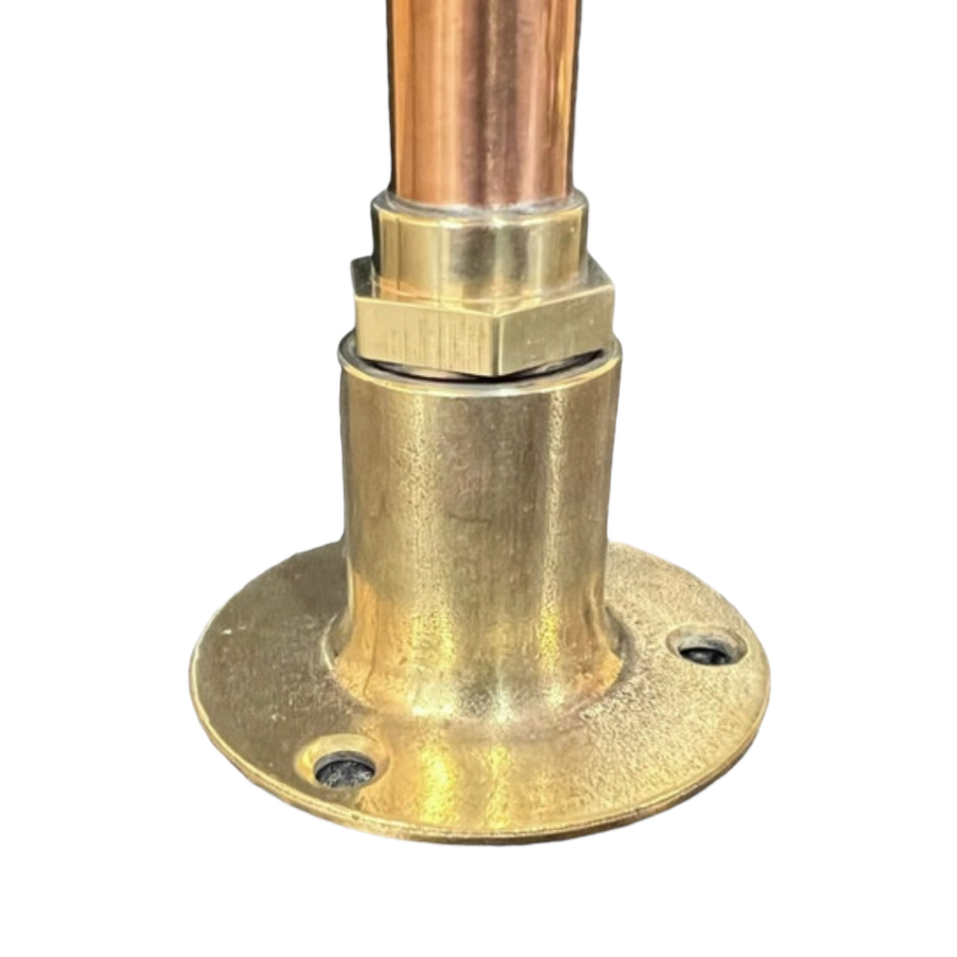 Copper and brass handmade tap with brass base plate sold by All Things French Store