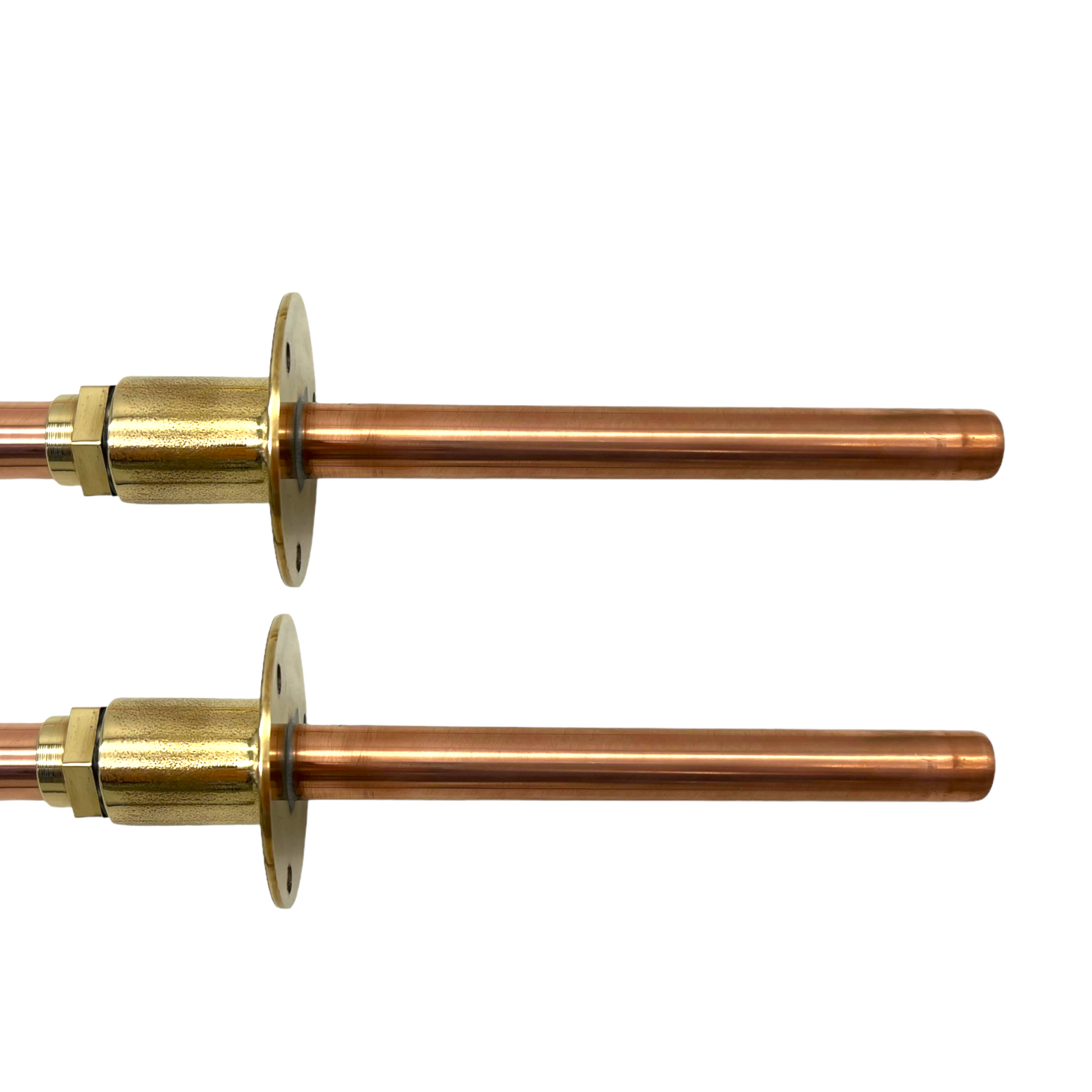 Copper and brass wall mounted taps with 15mm tail ends sold by All Things French Store