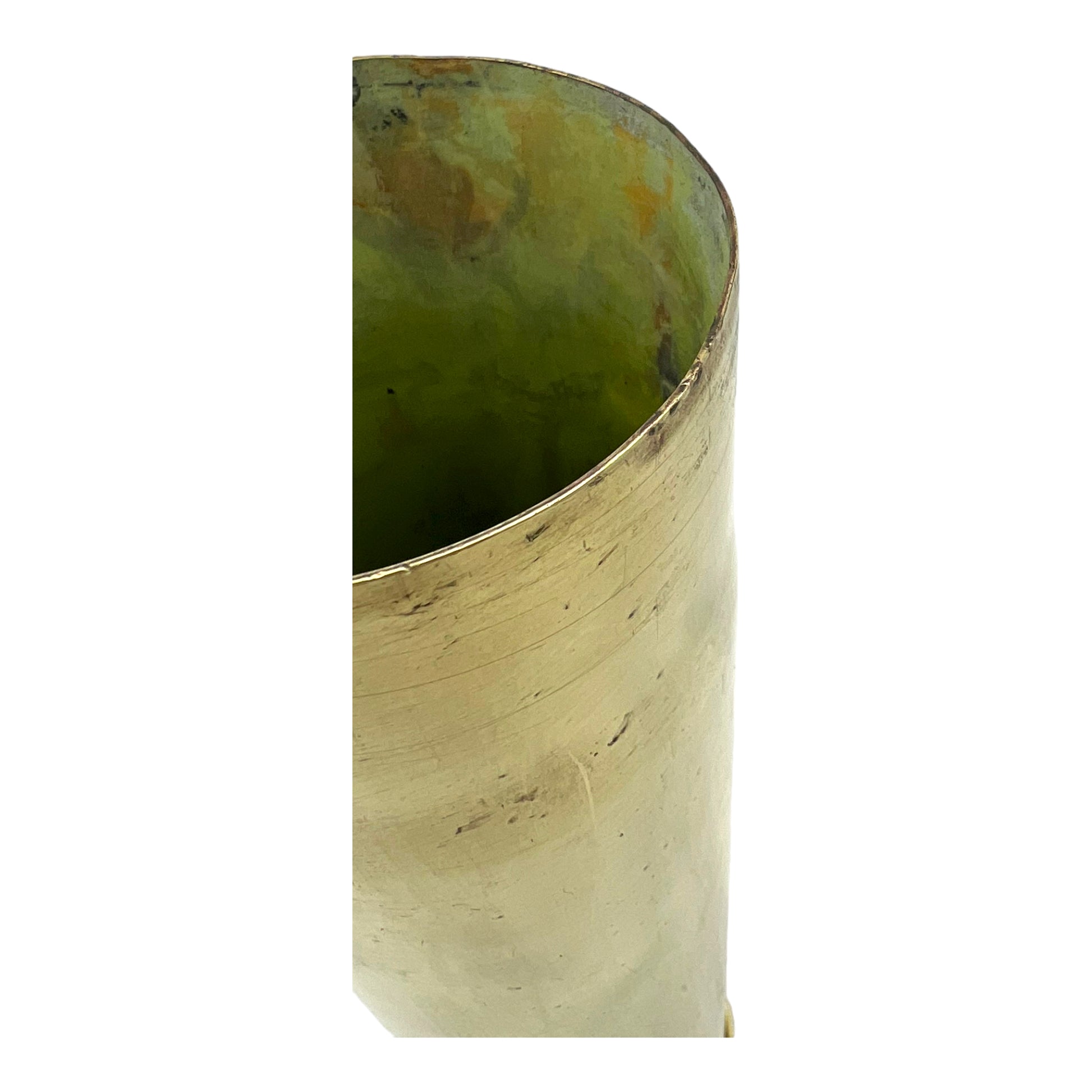 top rim image of French Ww1 brass shell case sold by All Things French Store