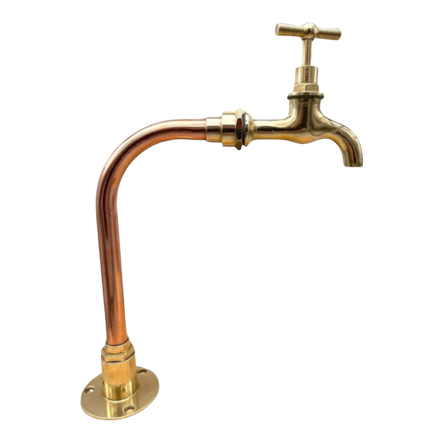 image 3 rustic copper and brass kitchen Belfast sink taps sold by All Things French Store